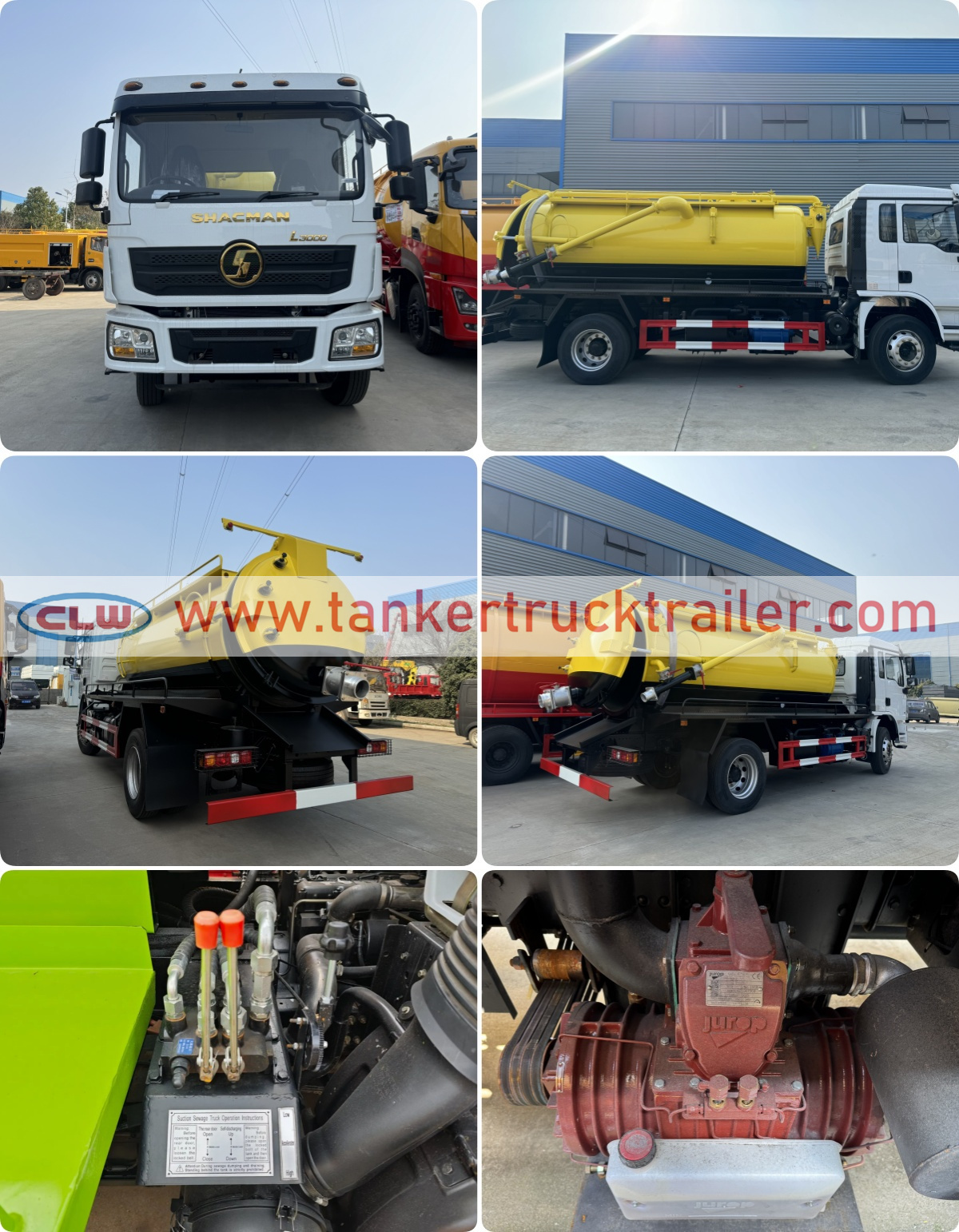 Shacman 4x2 12000 litres Italy Jurop Pump Vacuum Sewage Tanker Truck for Waste Water Collection
