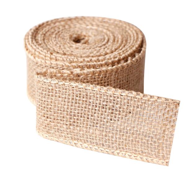 Christmas Occasion Burlap Fabric Wired Ribbon 100% Natural Jute Crafts Ribbon 25mm