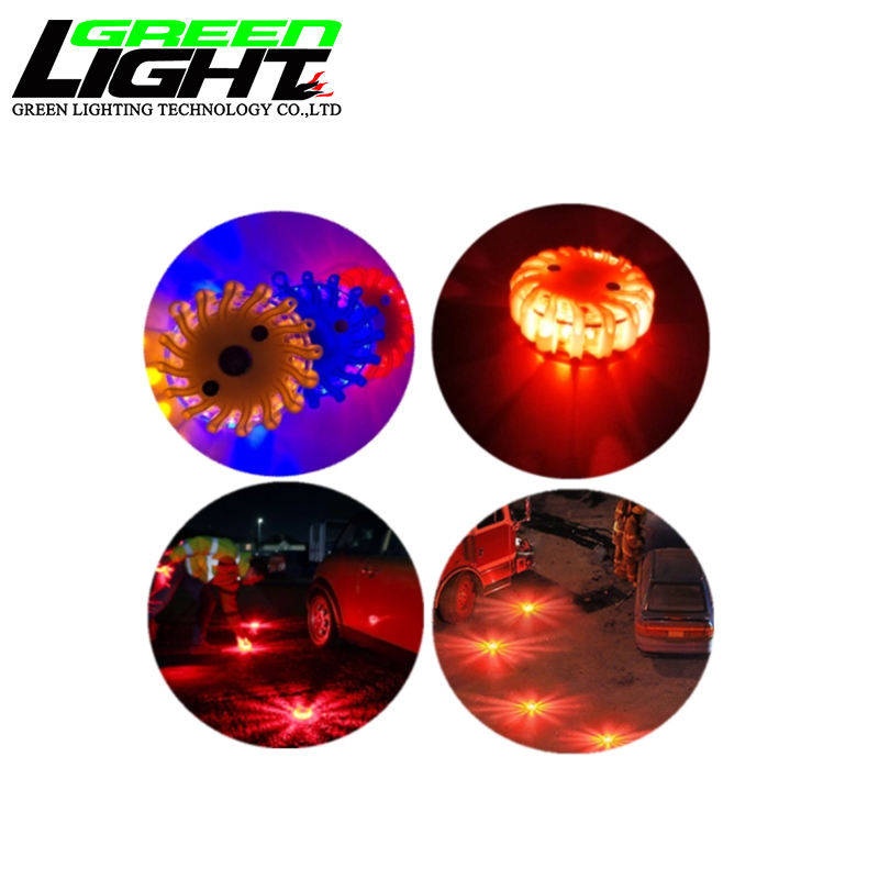 IP68 Magnetic LED Beacon Warning Indicator Light Rechargeable 5W 16LED Multi Color Flashing Light DC5V Li-ion