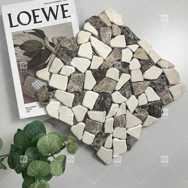 305x305mm Natural Pedra de Cascalho mosaico telha Para parede e chão do banheiro