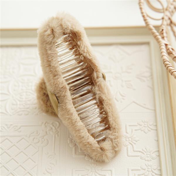 Love heart shape resin wool fluffy hair accessories hair clip back girl's head clip big clip shark clip