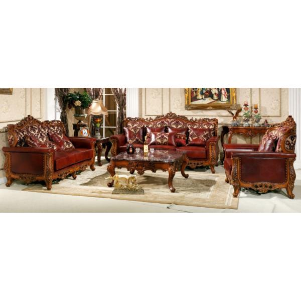 Custom ISO American Luxury Living Room Furniture ISO14001 Royal Leather Sofa Set