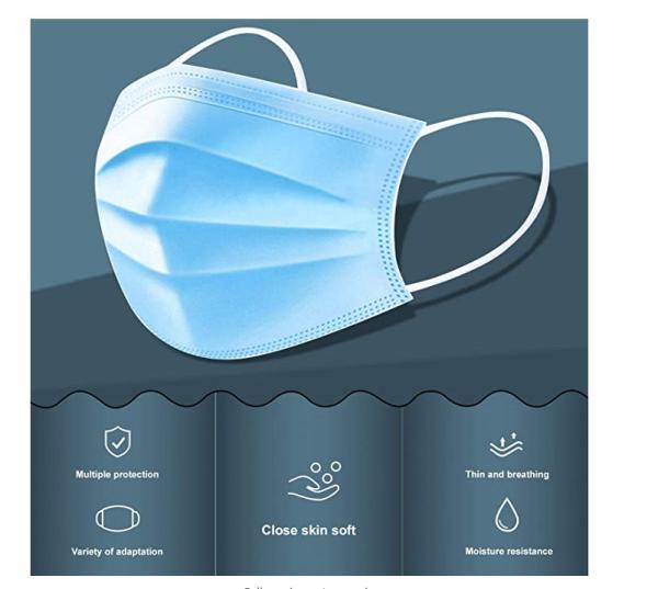 Safe Non Woven Gauze Face Mask Anti Fog Protective 3 Ply Disposable Ffp2 Face Mask