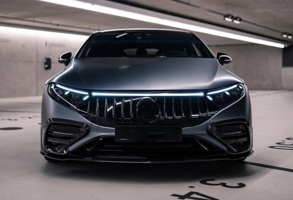 Pour Mercedes EQS Kit de carrosserie en fibres de carbone EQS Upgrade BS Style Kit de carrosserie en fibres de carbone à lèvres avant diffuseur de spoiler