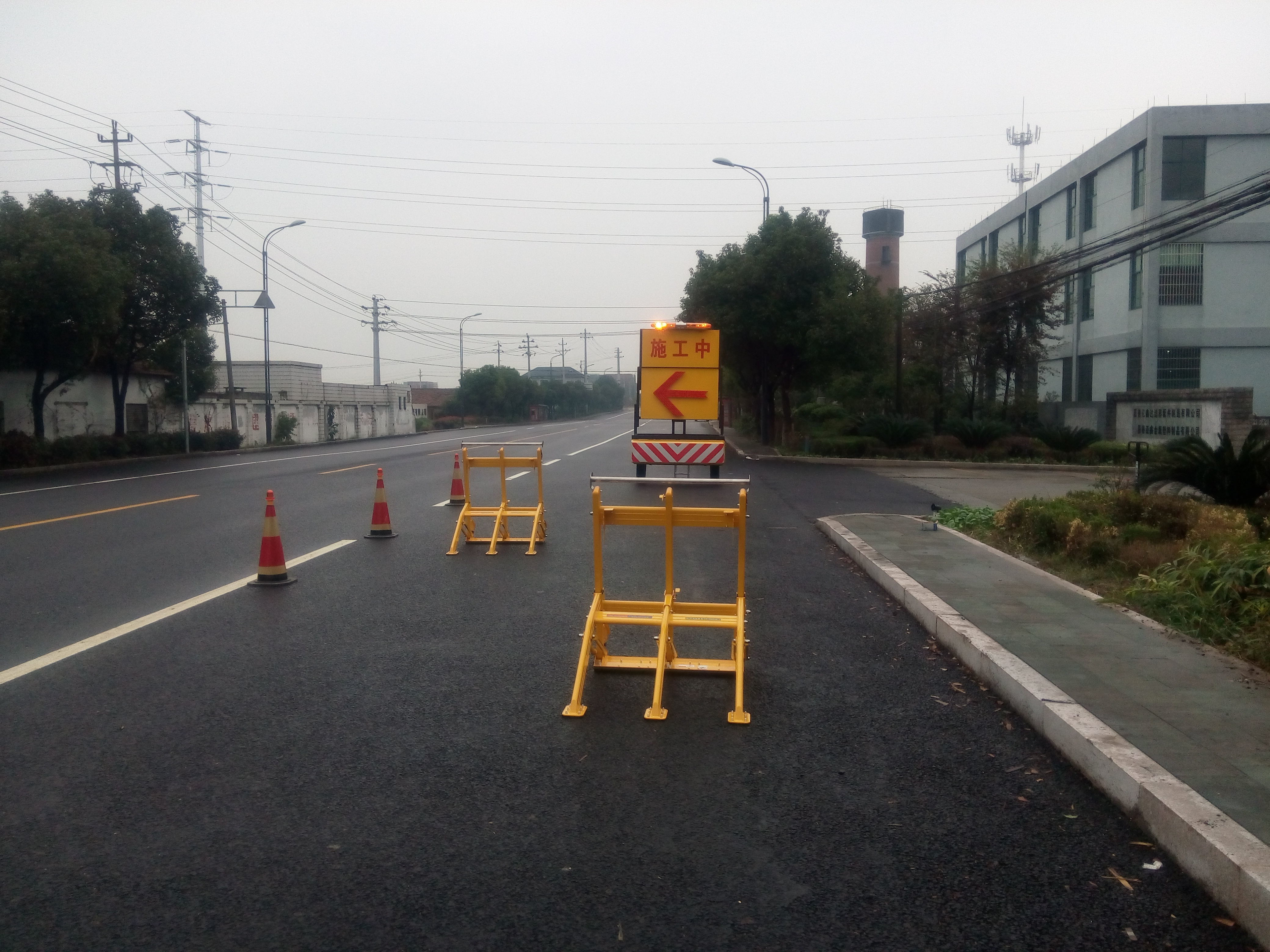 Lightweight Foldable Vehicle Stopper with LED Option for Road Work Safety