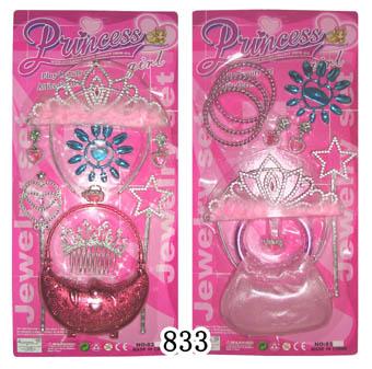 Fashion design beauty set with plastic toy nailplate, handbag,wand,bracelet