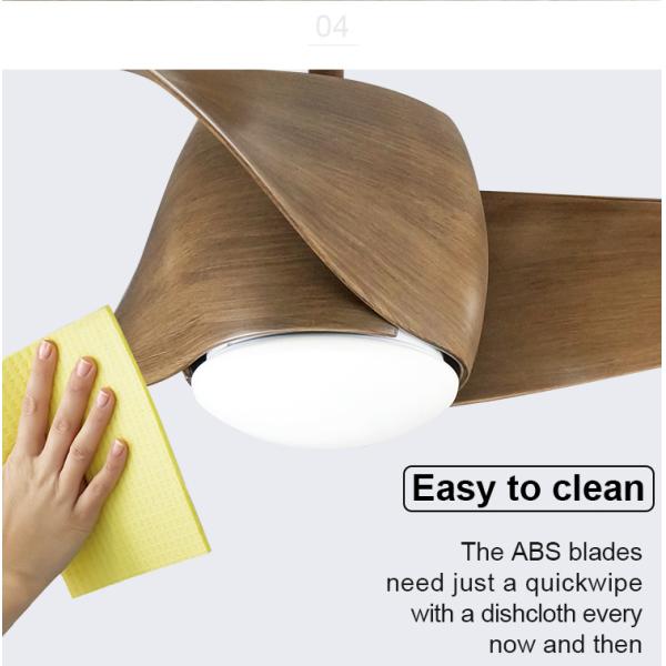 132cm 3 lâminas ABS Ventilador de teto de baixo ruído para casa / hotel / escritório Material do corpo da lâmpada de metal