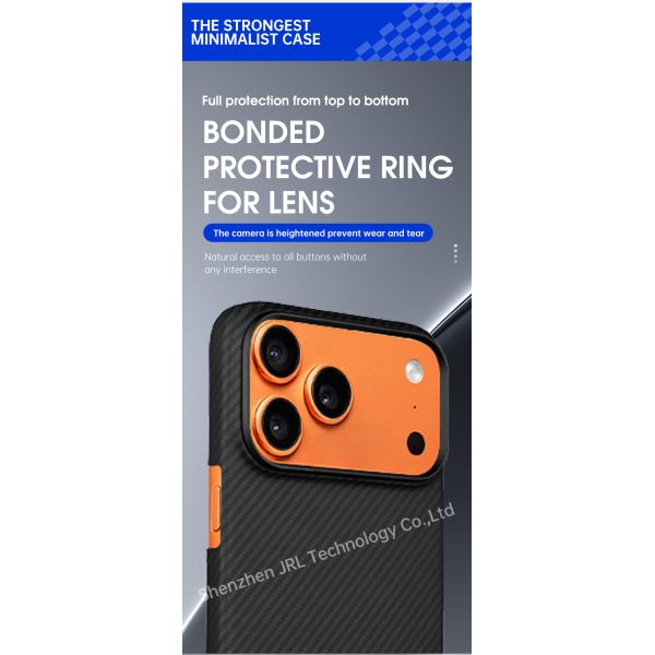 600D Pattern Customized Aramid Carbon Fiber Mobile Cover for iPhone 17 Pro Max