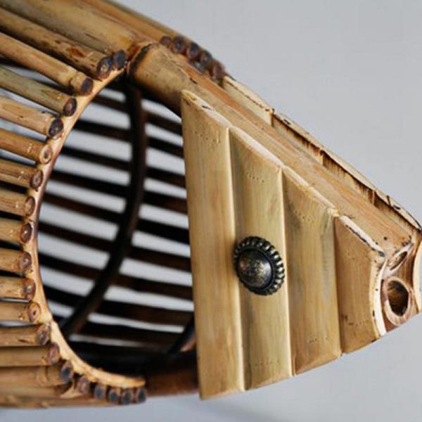 Fish Pendant Lamps Handmade Wood Weaving Pendant Light Hanging Lamp(WH-WP-46)