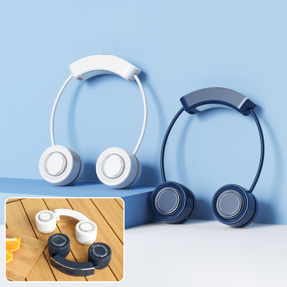 FUSMLI 2400mAh Innovative Summer Products Bladeless Portable Wireless Turbo Hanging USB Mini Rechargeable Wearable Neck Fan
