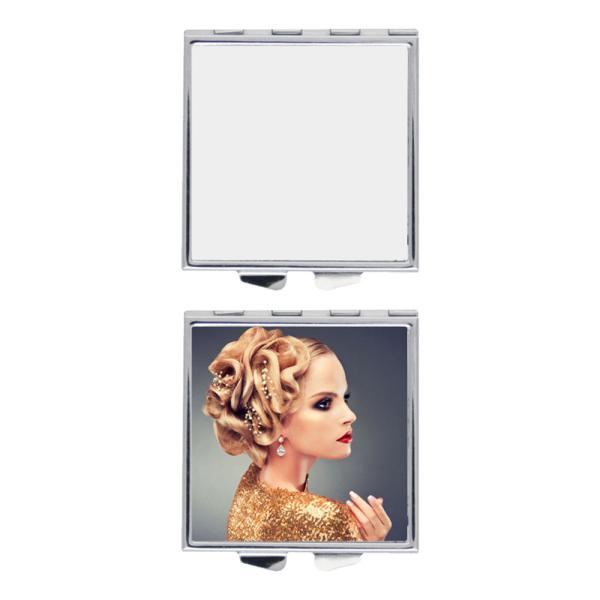 Miroir de maquillage compact sublimation personnalisé de poche, petit, pliable, portable, double face, miroir cosmétique promotionnel