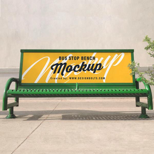Powder Coated Wearproof EN840 Certificate Metal Bus Stop Bench