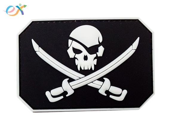 Custom Made 3D Logo Embossing Rubber Morale Patches With Velcro Backing
