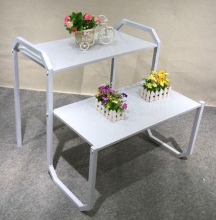 2 Layer Retail Display Units , White Paint Spraying Merchandise Display Rack