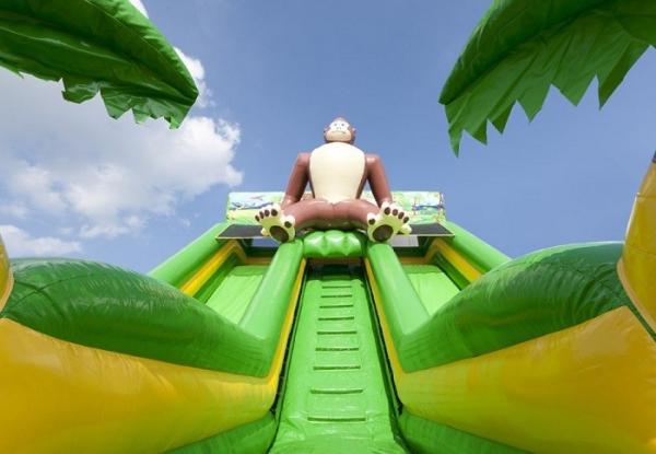 O verde inflável comercial da corrediça do grande gorila inflável seca a corrediça para o divertimento
