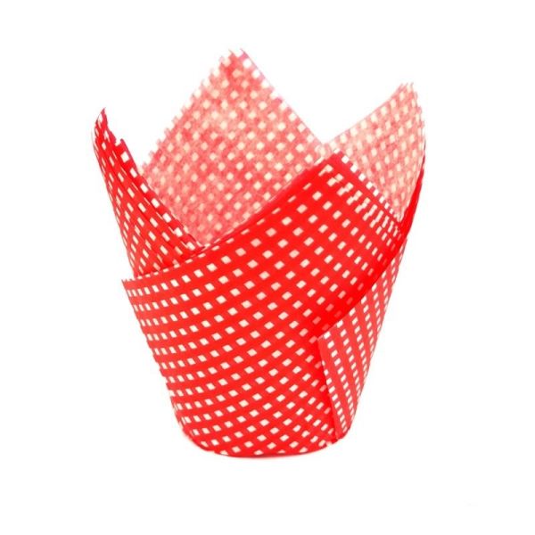 Disposable Tulip cupcake paper holders in multiple shapes & colors, perfect for home baking