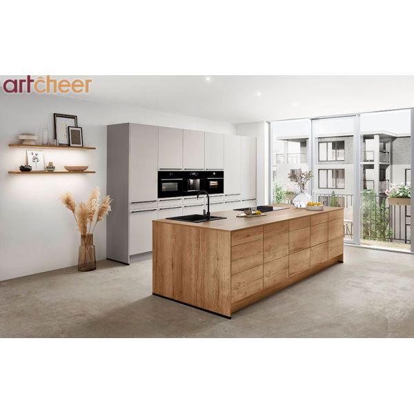Custom Size Eco-Friendly Fireproof Kitchen Cabinet Modular Kitchen for Hotel and Apartment