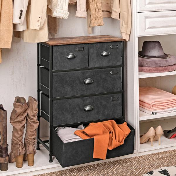 Chest of Drawer for Sale, Bedroom Drawer Dresser, Dresser with Fabric Drawer, Industrial Drawer Dresser, ULVT45H
