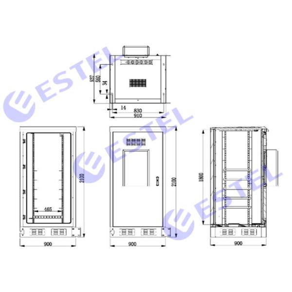 На открытом воздухе приложение оборудования IP55, теплообменный аппарат охлаждая шкаф 40U шкафа 19 дюймов