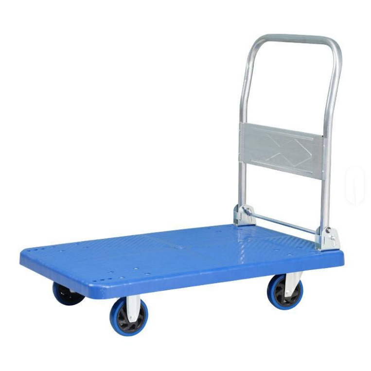 OEM Portable 250KG Capacity Four-Wheel Pulley Flat Trolley Steel Plastic Folding Tool Trolley Platform Household Trolley