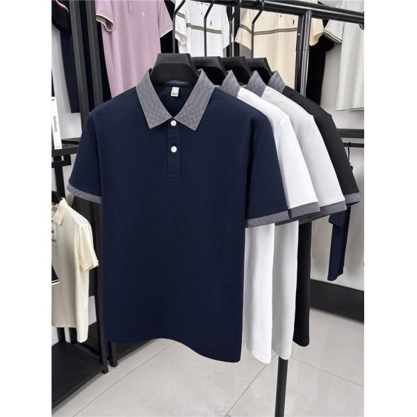 2806 Summer new 170g 75.4% polyester fiber 19.4% cotton 1.8% acetate fiber 1.2% linen 1.1% mulberry silk 1.1% copper ammonia fiber fashionable men's cool antibacterial T-shirt