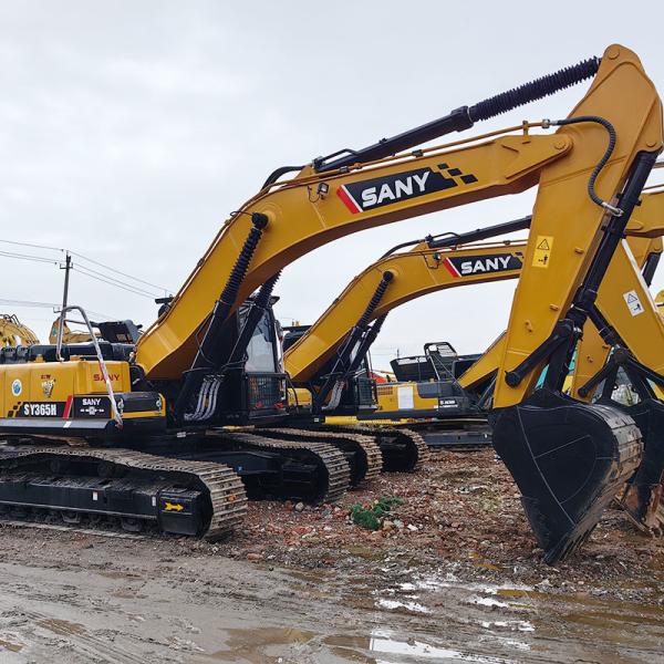 Hydraulic SY365H Used SANY Excavators 212kw Rated Power Large Size Digger Good Condition