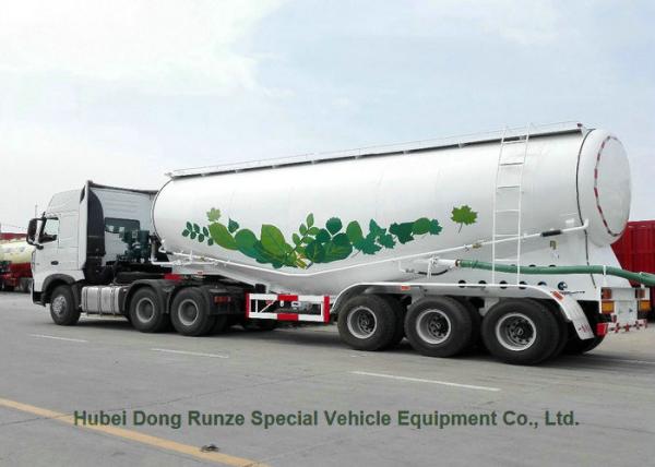 Steel Bulk Cement Powder Tank Semi Trailer 3 Axle V Shape 66cbm With Air Compressor