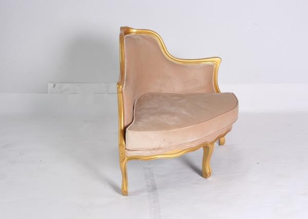 Dubai golden wooden wedding chairs event rental Big loung armchairs wood carved chaise
