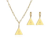 Ensemble pendant de collier et de boucle d'oreille d'ODM d'oeil de Sterling Silver Jewelry Set Evil de la triangle 925