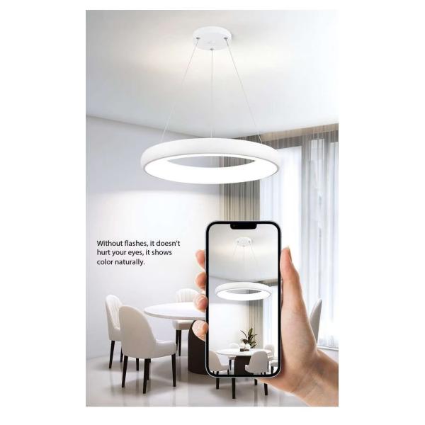 Iluminación LED moderna redonda acrílica blanca negra para ingeniería hotelera luces de techo colgantes brillantes