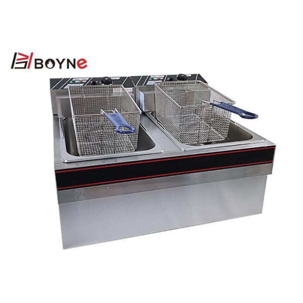 Hotel Commercial Kitchen Cooking Equipment Snack Food Double Tank Desk Top Fryer 22L
