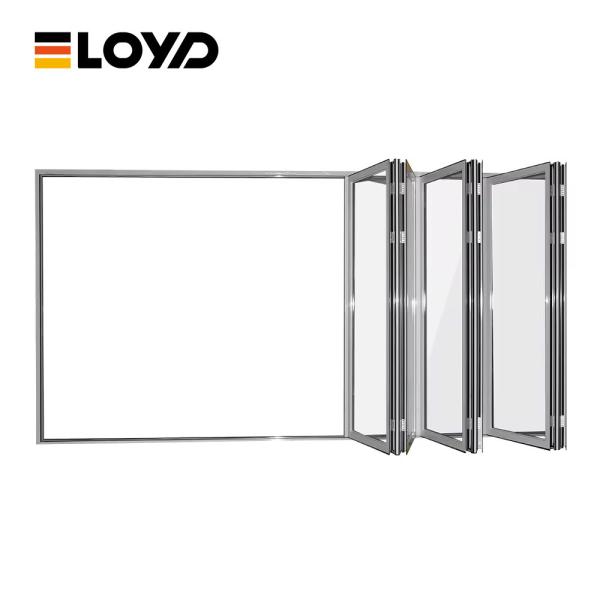Residential Internal Accordion Aluminum Sliding Glass Doors Bifold 28 inch