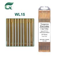 Electrodo de tungsteno de lantano de color amarillo dorado WL15 de 2,4 mm
