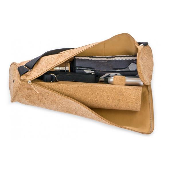 Natural Wooden Fitness Equipment Cork Yoga Mat Bag Private Label 70×17cm