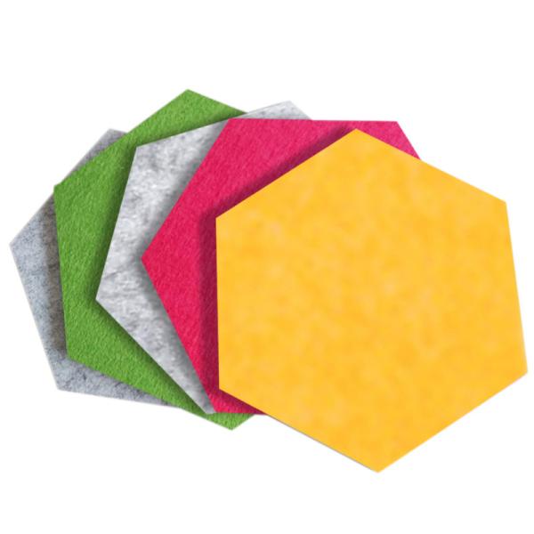 Eco Friendly PET Modern Hexagon Acoustic Wall Panels Sound Absorbing Flame Retatdant