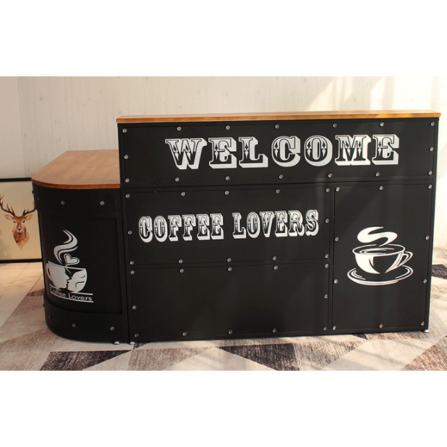 Commercial Furniture Metal Front Desk Counter for Coffee Shops Reception
