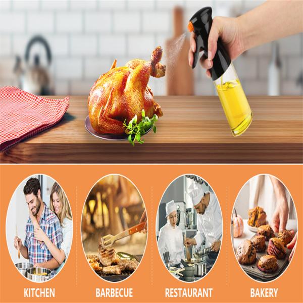 200ML Olive Oil Spray Bottle Durable Cooking Oil Plastic Bottle for Kitchen Tools