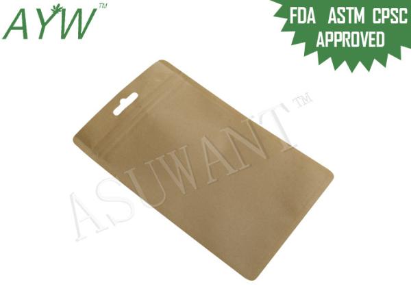 Healthy Food Transparent Kraft Paper Zipper Bag With See Through Window