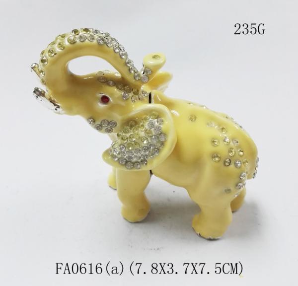Hot selling fashion elephant enamel jewelry box Elephant Shape Jewelry Boxes