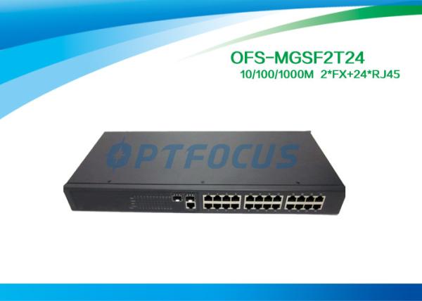 a fibra óptica 12G controlou a BASE de SFP 1000 do interruptor 2 - BASE 10/100/1000 de Fx 24 - interruptor da fibra de Tx nenhum SFP