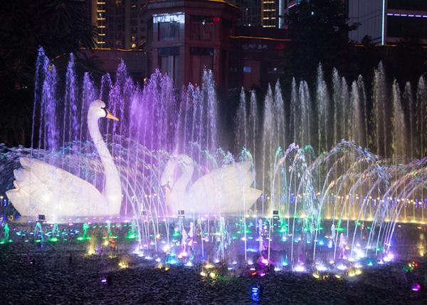 Exterior Musical Water Fountain With Led Lights Water Surface Application