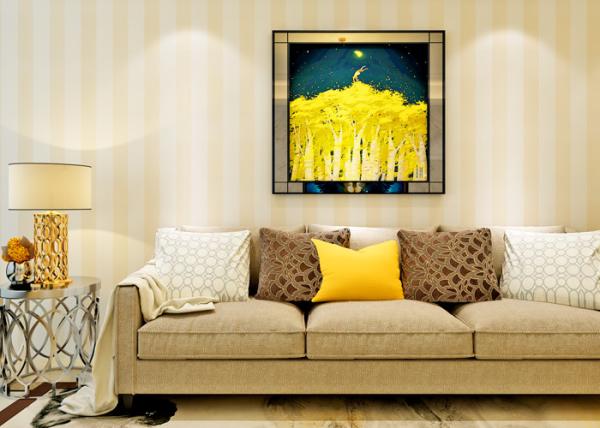 Eco-friendly Vinyl Stripes Modern Removable Wallpaper for Living Room