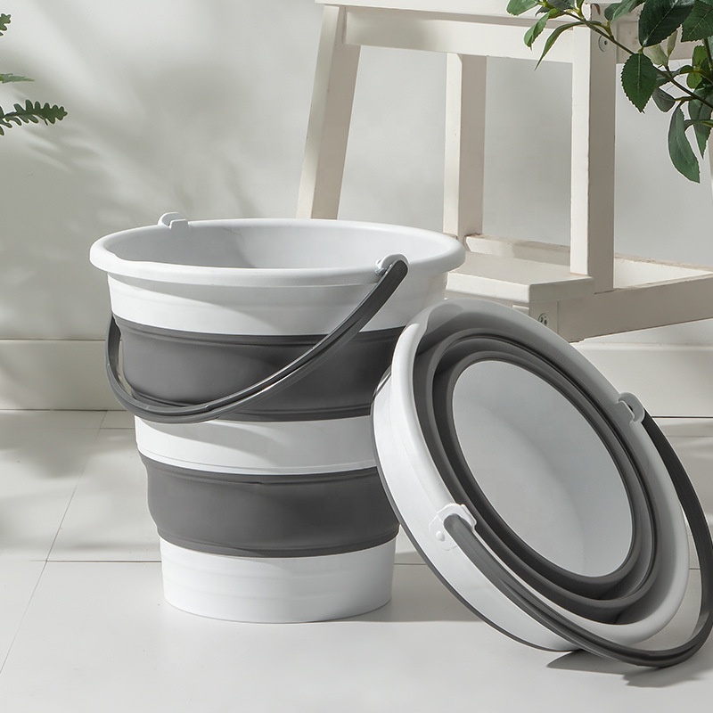 15L Collapsible Round Shape Foldable Plastic Bucket PP Material for Outdoor Cleaning for Camping Fishing Washing