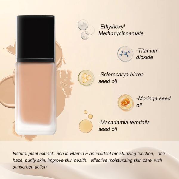 Private Label Matte Makeup Beauty Foundation For All Skin Types 154 Colors Available-3 Shades White Black Skin Place