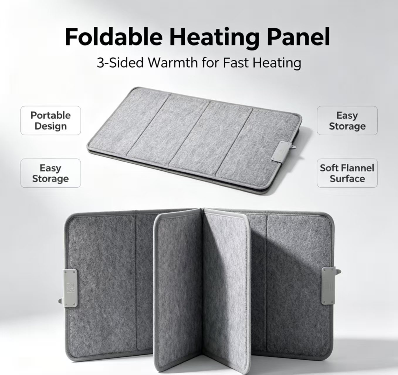 Custom Size Electric Heated Windproof Warm Foot Plate 220V 165W, 3-Speed Adjustable Waterproof Foot Heating Mat for Indoor Warming