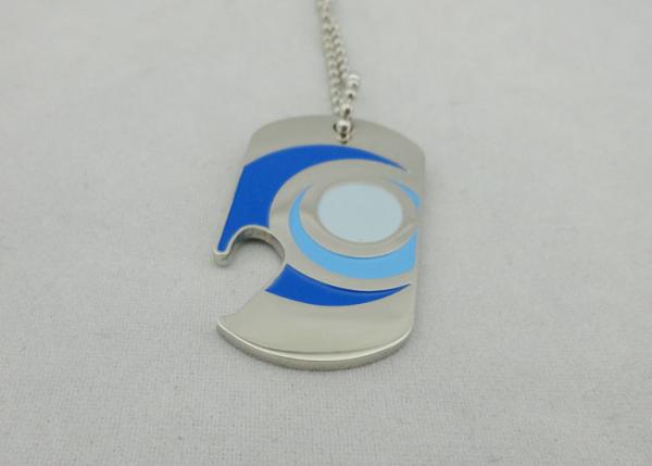 Custom Logo Personalised Dog Tags With Bottle Opener , 800*2.4mm Ball Chain