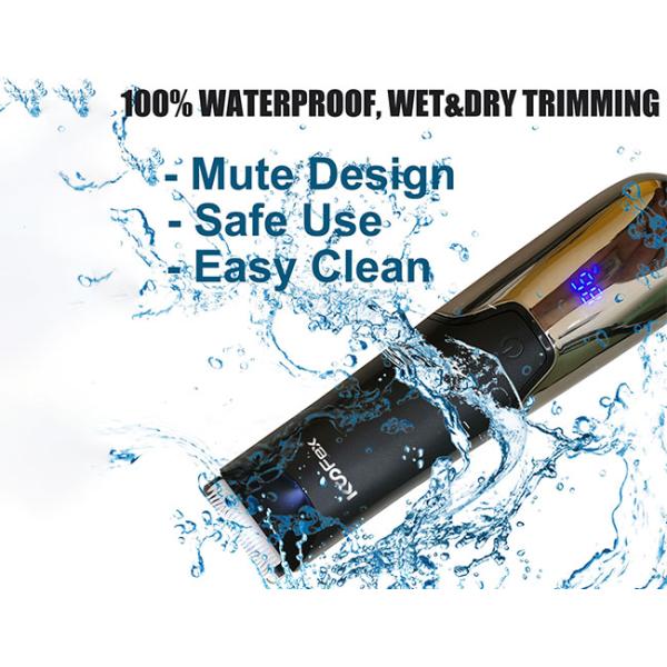 Cordless IPX7 Waterproof Hair Trimmer Clippers Body Use 110-240V