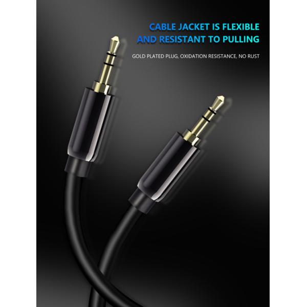 3.5mm Auxiliary Audio Cable Male To Male 10ft 3m Hi-Fi Sound Long Aux Cord For Car