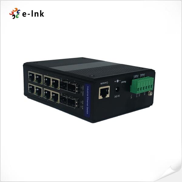 Industrial Managed Ethernet Switch 1000M 8xGigabit + 4xSFP DIN-Rail