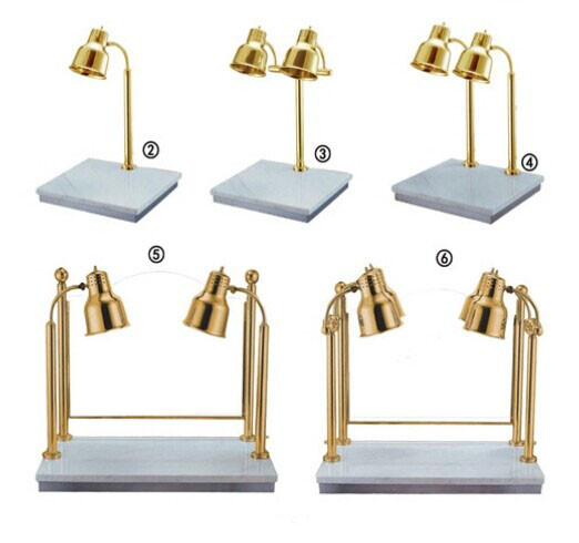 Позолоченная лампа двойника дна мрамора оборудования шведского стола станции лампы грелки еды коммерчески